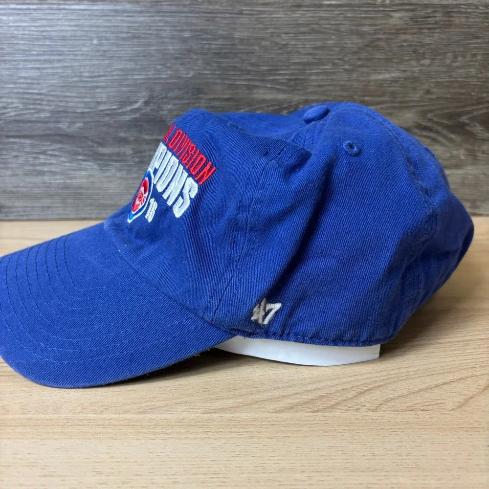 Chicago Cubs Hat Cap Strap Back Blue MLB Baseball 2016 Division Champions '47‎